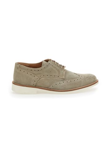 Max Dillan Scarpe Stringate Uomo Beige In Pelle Con Chiusura Stringata