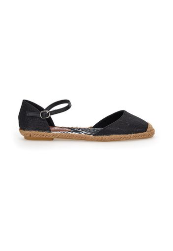 Mio Tempo Espadrillas Donna Nero In Materiale Sintetico/materie Tessili Con Chiusura Con Cinturino