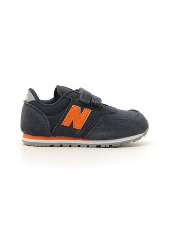 New Balance 420by Bambino Blu In Pelle/materie Tessili Con Chiusura In Velcro