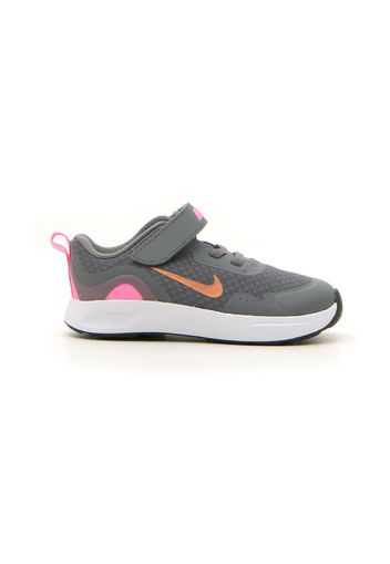 Nike Wearallday (td) Bambina Grigio In Materiale Sintetico/materie Tessili Con Chiusura In Velcro