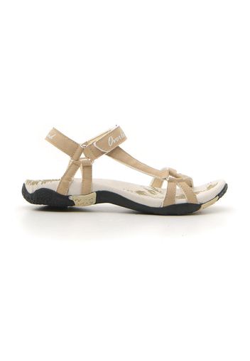 Overland Sandali Donna Beige In Materiale Sintetico Con Chiusura In Velcro