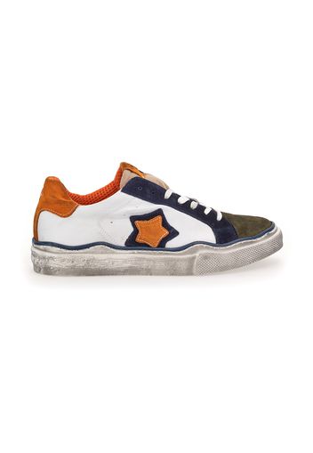 Pittarello Plus Sneakers Uomo Arancione In Pelle Con Chiusura Stringata