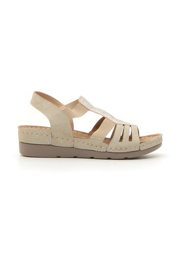 Plocadi Sandali Donna Beige In Materie Tessili/materiale Sintetico