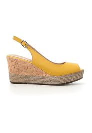 Plocadi Sandali Donna Giallo In Pelle/materiale Sintetico Con Chiusura Con Cinturino