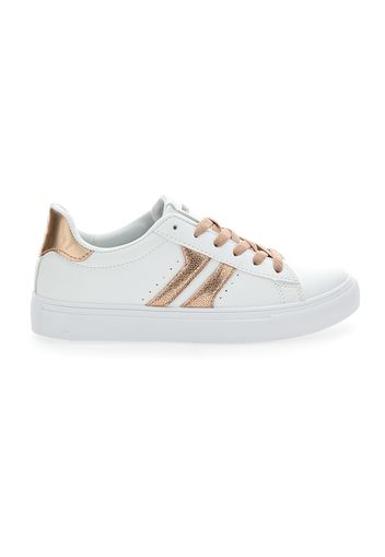 Prima Riga Sneakers Donna Beige In Materiale Sintetico Con Chiusura Stringata