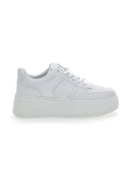 Prima Riga Sneakers Donna Bianco In Materiale Sintetico Con Chiusura Stringata