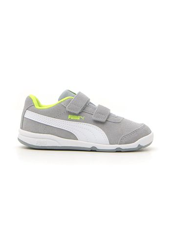 Puma 37123106 Bambino Grigio In Pelle Con Chiusura In Velcro