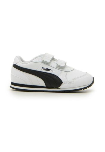 Puma St Runner V2 Bambino Bianco/nero In Pelle/materiale Sintetico Con Chiusura In Velcro