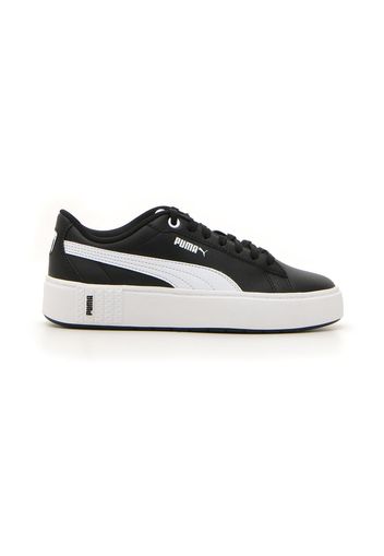 Puma Smash Platform V2 L Donna Bianco/nero In Materiale Sintetico/pelle Con Chiusura Stringata