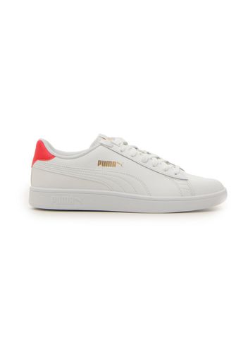 Puma Smash V2 Uomo Bianco In Pelle/materiale Sintetico Con Chiusura Stringata