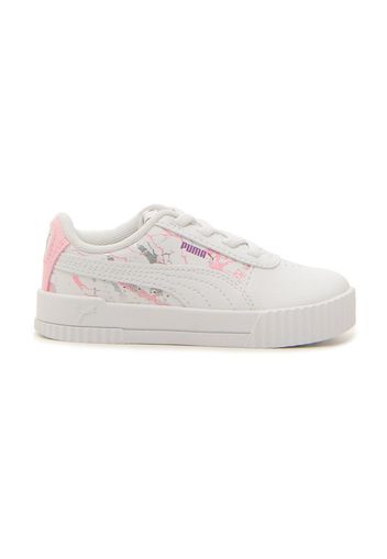 Puma Carina Marble Glitter Ac Inf Bambina Bianco In Materiale Sintetico Con Chiusura Stringata