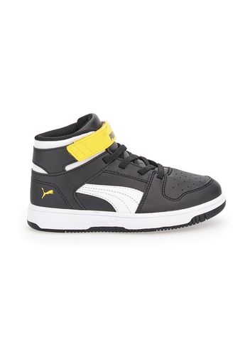 Puma Rebound Layup Bambino Nero In Materiale Sintetico Con Chiusura In Velcro