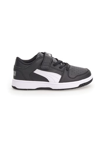 Puma Rebound Layup Bambino Nero In Materiale Sintetico Con Chiusura In Velcro