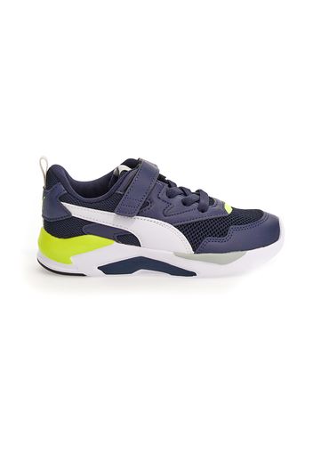 Puma X-ray Lite Bambino Bianco/blu In Materie Tessili Con Chiusura In Velcro