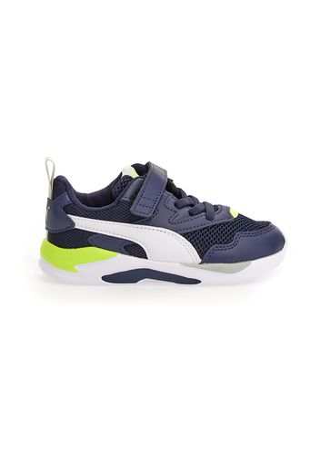 Puma X-ray Lite Bambino Bianco/blu In Materie Tessili Con Chiusura In Velcro