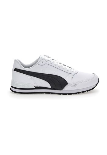 Puma St Runner Uomo Bianco/nero In Pelle/materiale Sintetico Con Chiusura Stringata