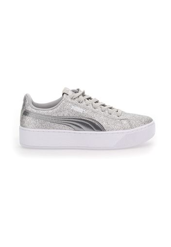 Puma Vikky Platform Glitz Bambina Argento In Materiale Sintetico Con Chiusura Stringata