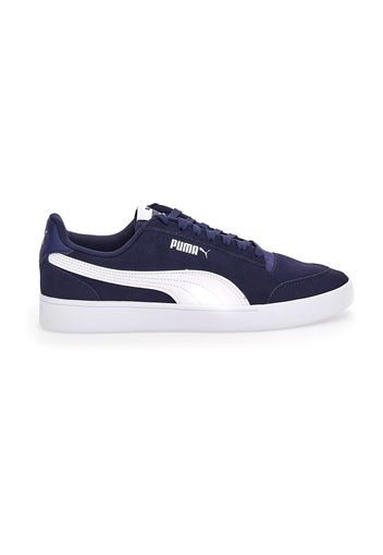 Puma Shuffle Sd Uomo Bianco/blu In Pelle Con Chiusura Stringata