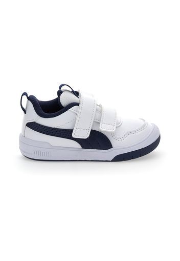 Puma Multiflex Bambino Bianco/blu In Materiale Sintetico/materie Tessili Con Chiusura In Velcro