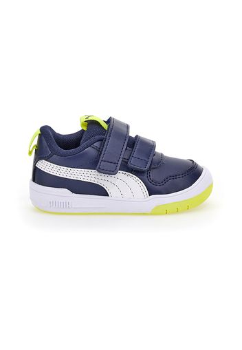 Puma Multiflex Bambino Blu In Materiale Sintetico Con Chiusura In Velcro