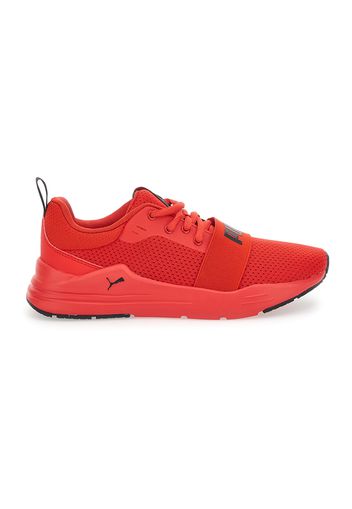 Puma Wired Run Jr Bambino Rosso In Materie Tessili Con Chiusura Stringata