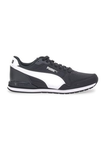 Puma St Runner Uomo Bianco/nero In Materie Tessili/materiale Sintetico Con Chiusura Stringata