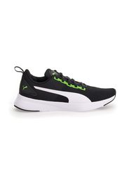 Puma Flyer Runner Bambino Bianco/nero In Materie Tessili Con Chiusura Stringata