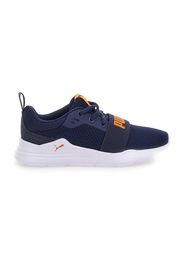 Puma Wired Run Ps Bambino Blu In Materie Tessili Con Chiusura Stringata