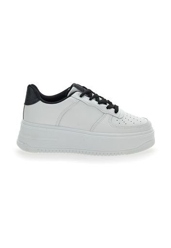 Pushy Wamp Sneakers Donna Bianco/nero In Materiale Sintetico Con Chiusura Stringata