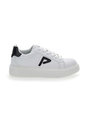 Pushy Wamp Sneakers Donna Bianco/nero In Materiale Sintetico Con Chiusura Stringata