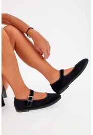 Pushy Wamp Ballerine Donna Nero In Materie Tessili Con Chiusura Con Cinturino