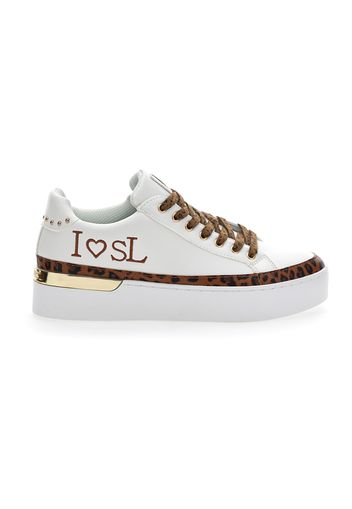 Sara Lopez Sneakers Donna Bianco In Materie Tessili Con Chiusura Stringata