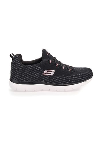 Skechers Scarpe Da Ginnastica Donna Nero In Materie Tessili Con Chiusura Stringata