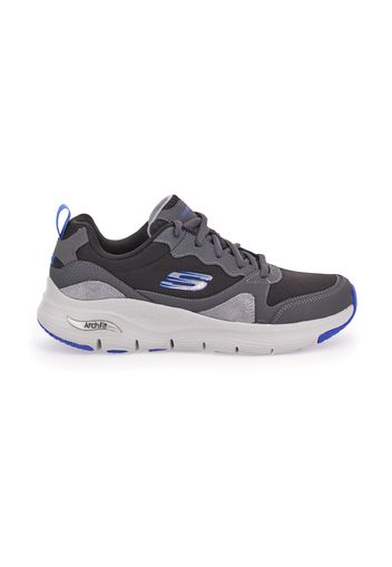 Skechers Scarpe Da Ginnastica Uomo Grigio In Pelle/materie Tessili Con Chiusura Stringata