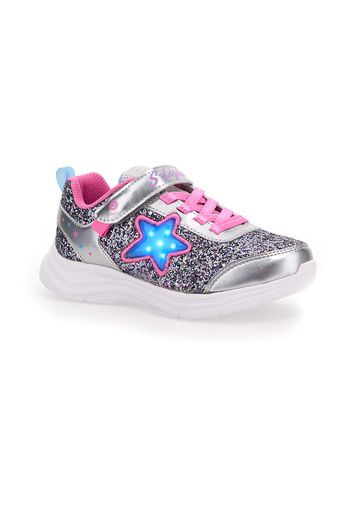 Skechers Sneakers Bambina Argento In Materiale Sintetico Con Chiusura In Velcro