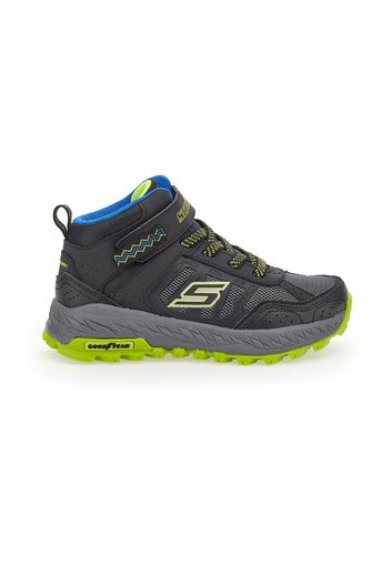 Skechers Scarpe Da Trekking Bambino Nero In Pelle/materiale Sintetico Con Chiusura In Velcro