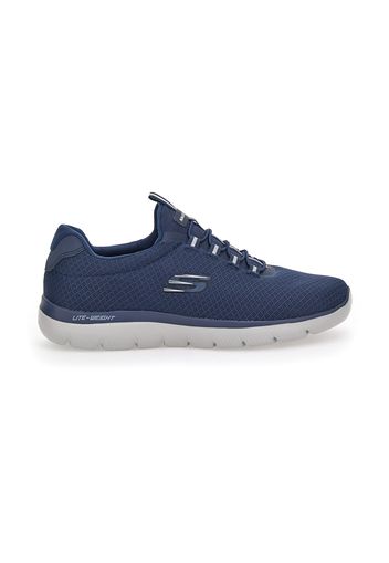 Skechers Scarpe Da Ginnastica Uomo Blu In Materie Tessili Con Chiusura Stringata