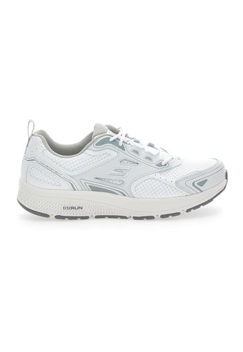 Skechers Scarpe Da Running Uomo Bianco In Pelle/materie Tessili Con Chiusura Stringata