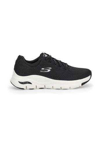 Skechers Scarpe Da Running Donna Bianco/nero In Materie Tessili Con Chiusura Stringata