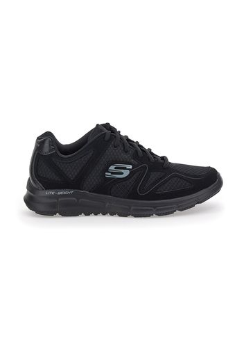 Skechers Scarpe Da Ginnastica Uomo Nero In Pelle/materie Tessili Con Chiusura Stringata