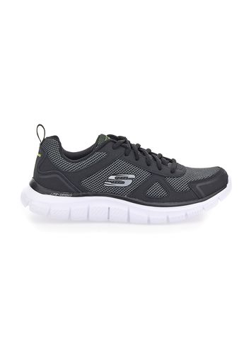 Skechers Scarpe Da Ginnastica Uomo Nero In Cuoio Rivestito/materie Tessili Con Chiusura Stringata