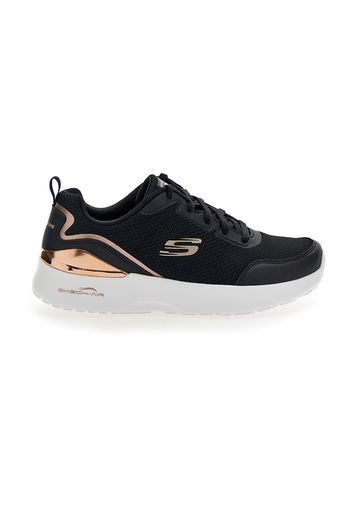 Skechers Sneakers Donna Nero In Materie Tessili/materiale Sintetico Con Chiusura Stringata