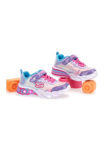 Skechers Sneakers Bambina Multicolore In Materie Tessili/materiale Sintetico Con Chiusura In Velcro