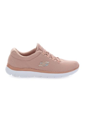 Skechers Scarpe Da Ginnastica Donna Rosa In Materie Tessili Con Chiusura Stringata