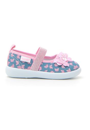 Snoopy Ballerine Bambina Blu In Materie Tessili/materiale Sintetico