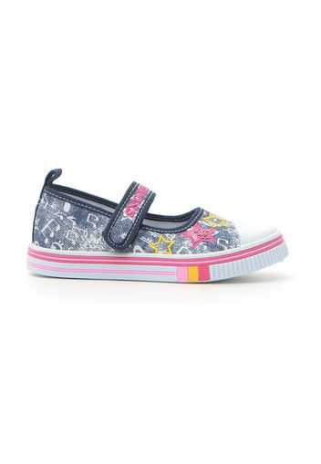 Snoopy Ballerine Bambina Blu In Materie Tessili/materiale Sintetico Con Chiusura In Velcro