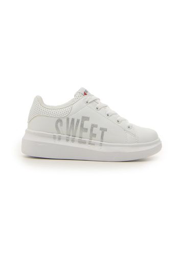 Sweet Years Sneakers Bambina Bianco In Materiale Sintetico Con Chiusura Stringata