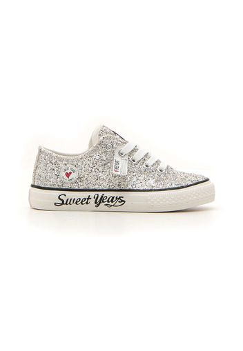 Sweet Years Sneakers Bambina Argento In Materiale Sintetico Con Chiusura Stringata