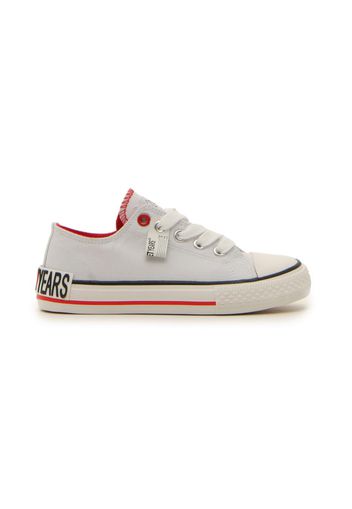 Sweet Years Sneakers Bambina Bianco In Materie Tessili Con Chiusura Stringata