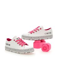 Sweet Years Sneakers Bambina Bianco In Materie Tessili Con Chiusura Stringata